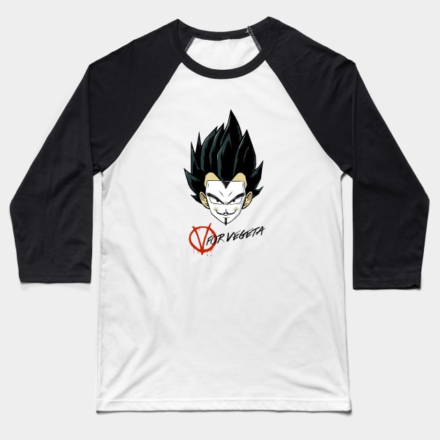 V for Vegeta Baseball T-Shirt by ThatSecretShop